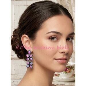 Aurora Opal Sterling Silver  Handmade Earrings 2” Approx  WOW!  15 Grams!